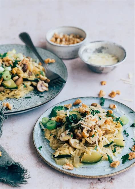 Orzo Risotto Met Paddenstoelen Eenpansgerecht Uit Paulines Keuken