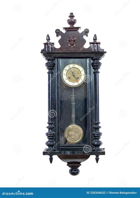 Old-fashioned wall Clock stock photo. Image of concept - 230344632