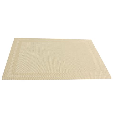 8PC Set PVC Dining Room Table Mats Heat Insulation Tan Woven Placemats ...