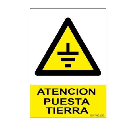 Señal Atención Puesta a Tierra PVC 210x300 mm Rotuvall