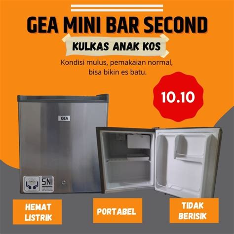 Jual Kulkas Mini Bar Gea Rs Dr Silver Second Shopee Indonesia