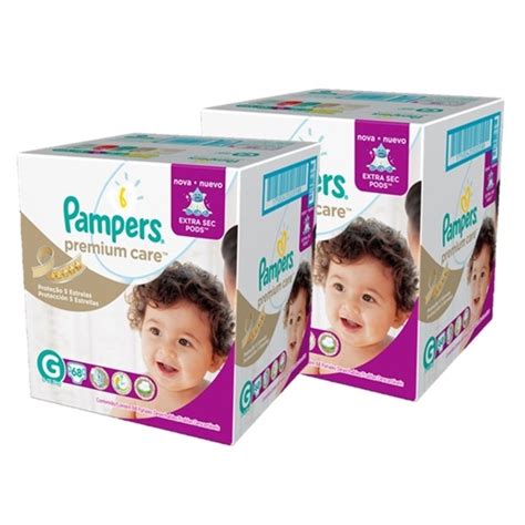 Kit 2 Fraldas Pampers Premium Care G 136 Unidades Frete grátis