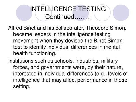 Ppt The Assessment Of Intelligence Powerpoint Presentation Free Download Id908137