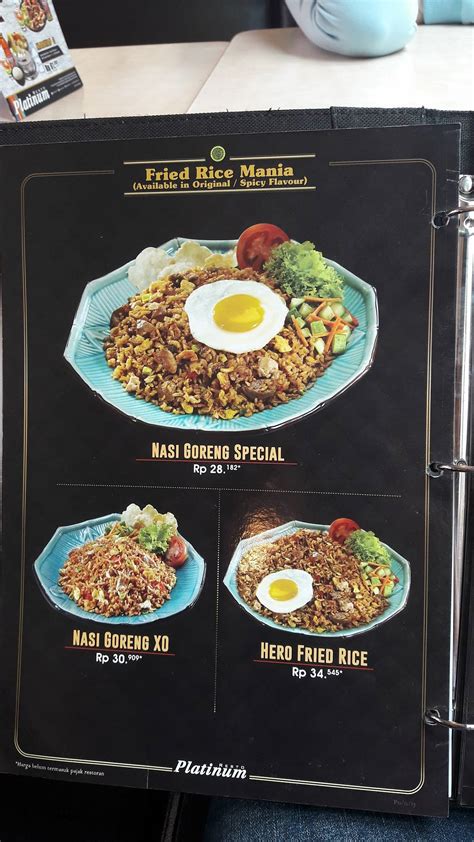 Menu At Champ Group Platinum Plaza Atrium Restaurant Central Jakarta