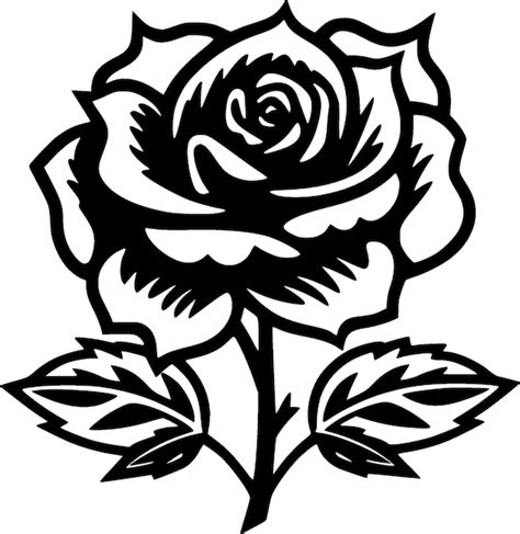 Premium Vector Rose Black And White Vector Illustration