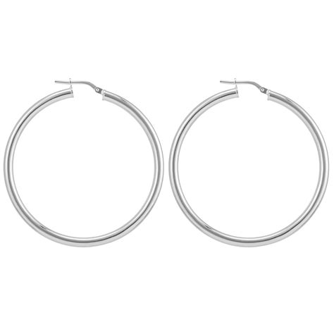 Sec Sterling Silver Polished Hoop Earrings W J Sutton