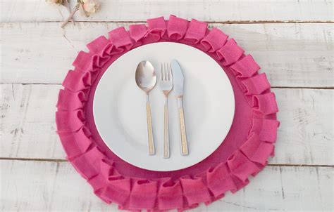 Ruffled Burlap Placemats Round Burlap Placemats Colored