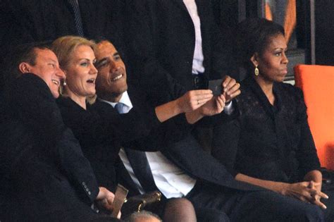 President Barack Obama Takes Selfie At Nelson Mandela S Memorial