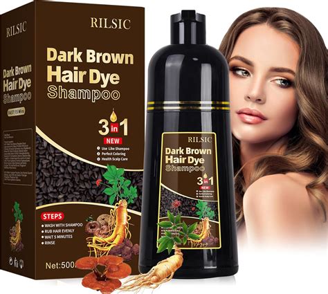 500ml Hair Dye Shampoo For Grey Hair Coveragehair Dye Shampoo 3 In 1instant Hair Colour