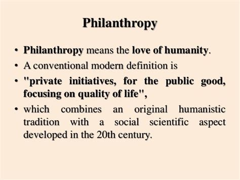 Philanthropy