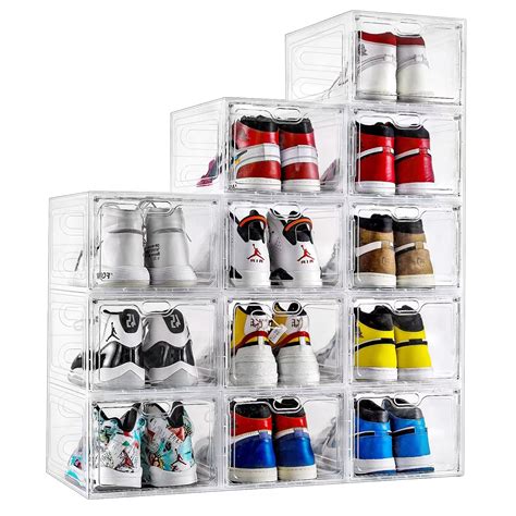 Insty Shoe Boxes Set Of Stackable Clear Plastic Shoe Storage Boxes