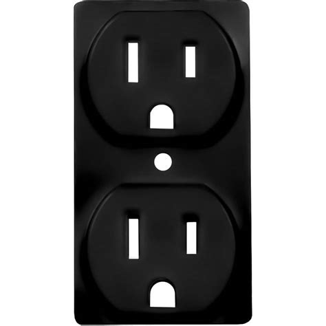 Hampton Bay ColorCap 1-Gang Duplex Outlet Wall Plate - Black (4-Pack ...