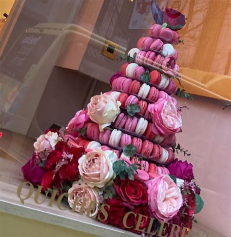 Romance Floral Macaron Cake Base Blooms Bicycles