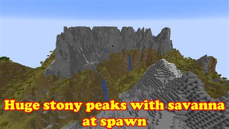 Minecraft 1 18 Stony Peaks With Savanna Seed At Spawn Java And Bedrock