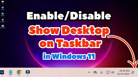 How To Enable Or Disable Show Desktop On Taskbar In Windows Pc Or