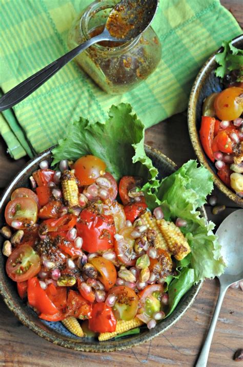 Roasted Bell Pepper Salad With A Podi Spiced Dressing Sinamon Tales