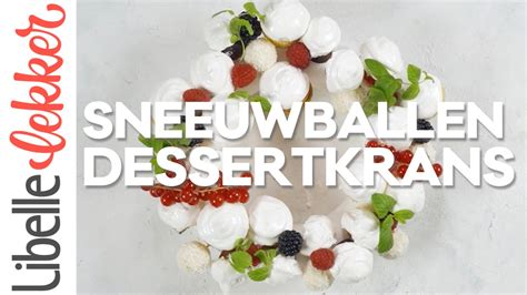 Eetbare Kerstkrans Dessertkrans Met Sneeuwballetjes Van Meringue Youtube