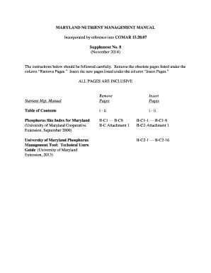 Fillable Online Mda State Md Maryland Nutrient Management Manual Update