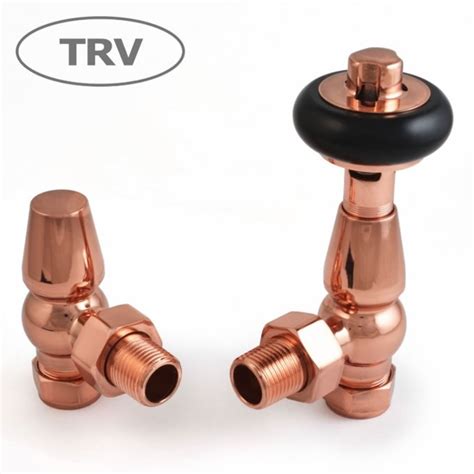 Faringdon Polished Copper Traditional TRV And Lock Shield Radiator