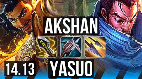 AKSHAN Vs YASUO MID 9 2 11 1300 Games Godlike EUW Master 14