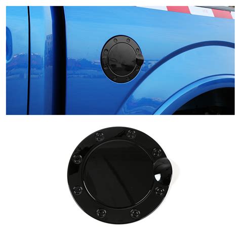 Black Tank Fuel Filler Door Cover Gas Cap Trim For Ford F150 2015