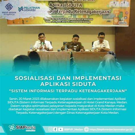 Sosialisasi Dan Implementasi Aplikasi Siduta Bbpvp Medan