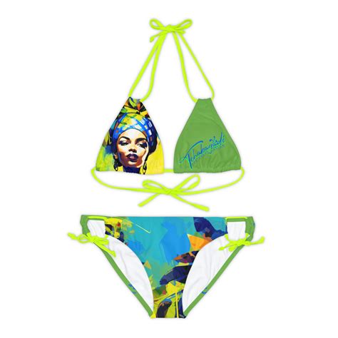 Tchabagadi Crown Bikini Set Neon Green Blue Tchabagadi