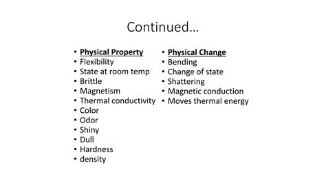 Physical And Chemical Properties Of Matter Ppt