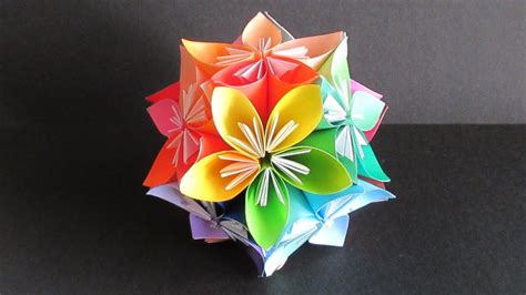 【折り紙】花のくす玉【origami】flower Ball Youtube