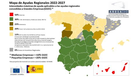 Mapa de Ayudas Regionales 2022 2027 Intensidades máximas de ayuda