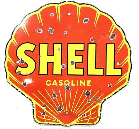 Porcelain Enameled Shell Gasoline Sign Ej S Auction Appraisal