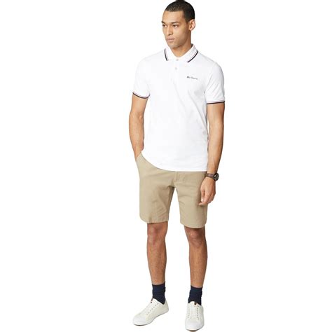 Ben Sherman Retro Mod Tipped Signature Polo Top In White