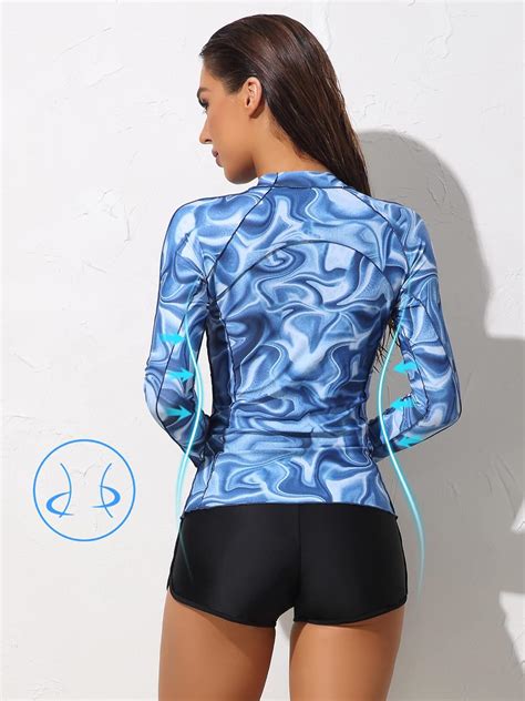 Buy Attraco Rash Guard For Women Long Sleeve Swimsuits Tie Dye Uv Protection Y2k Swim Shirt Upf