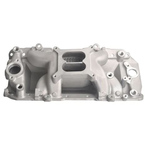 Satin Air Gap Dual Plane Aluminum Intake Manifold Suits 1996 Up Sbc Chevy 350 16159 Picclick Ca