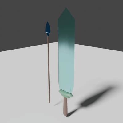 Sword and Spear - 3D Model by japanzanuda