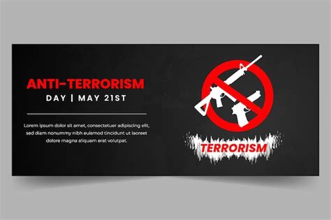 Premium Vector Antiterrorism Day May St Horizontal Banner With Guns