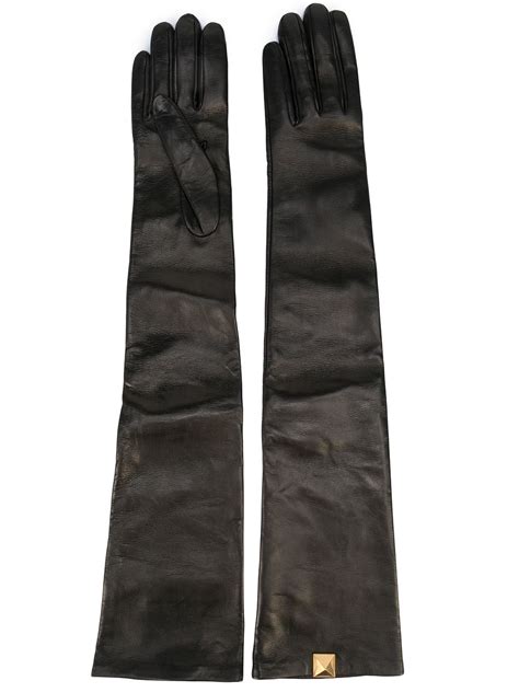 Valentino Garavani Roman Stud Leather Gloves Farfetch