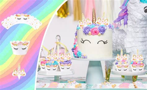 Topper Per Torte Di Unicorno Cupcake Wrapper Per Bambina Bambini