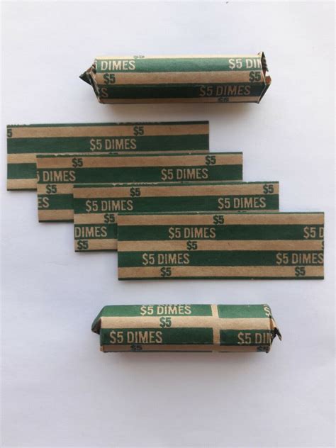 Dimes Flat Coin Wrappers Pop Open Cents Holder Tubular