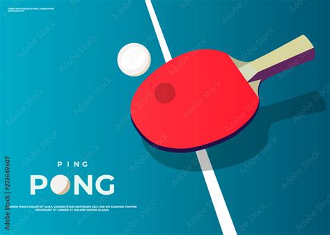 Ping Pong Poster Template Table And Rackets For Ping Pong Vector