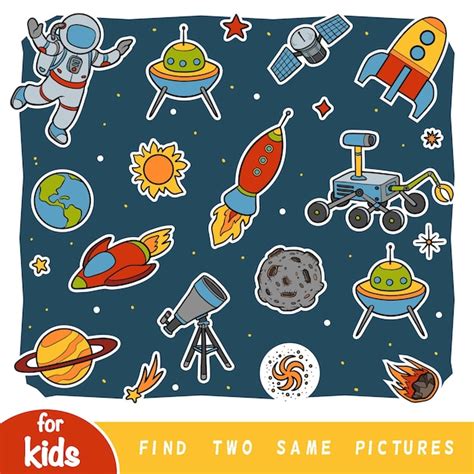 Trouvez Deux Images Identiques Jeu éducatif Pour Enfants Astronaute