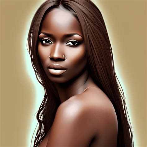 Beautiful Brown Skinned Woman With Long Flowing Hair · Creative Fabrica