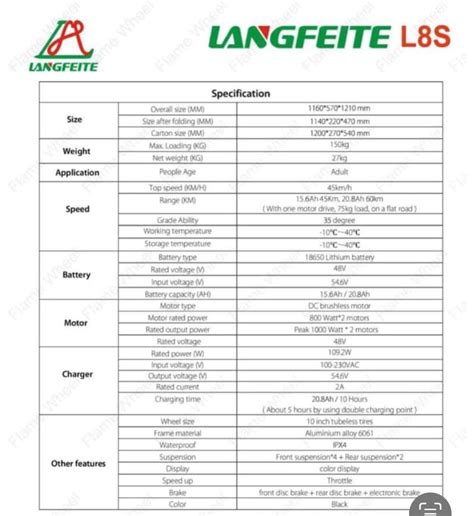 LANGFEITE L8S Dual Motor 15.6Ah 48V 800W*2 Folding Electric Scooter ...