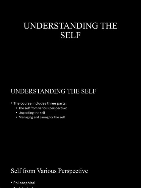 Understanding The Self 1 | PDF