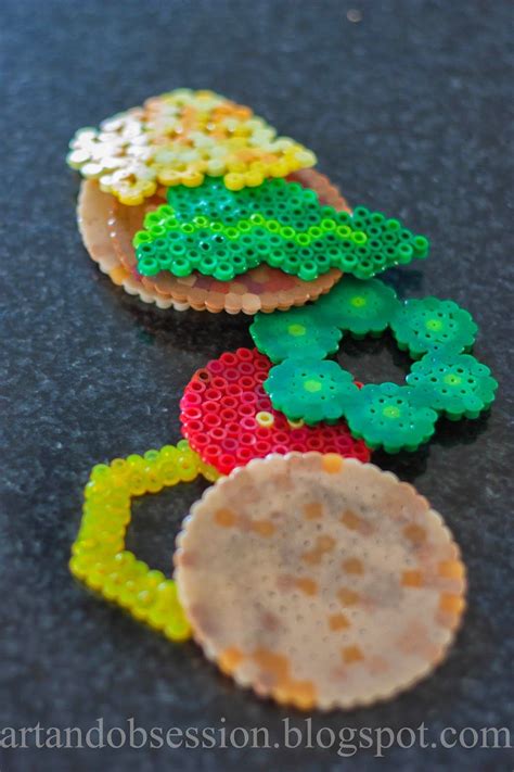 Art and Obsession: Perler Bead Cheeseburger | Perler beads, Perler ...