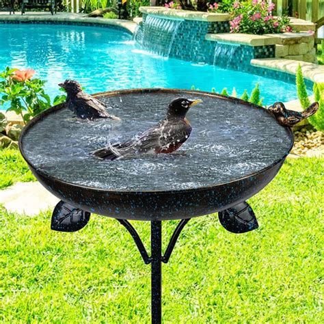 Outdoor Garden Bird Bath Metal Bird Baths Cast Iron Birdbath With Metal