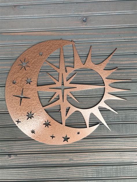 Sun Moon Stars Metal Art Wall Art Home Decor Garden Art Etsy