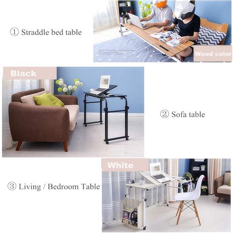 Buy Nurth Overbed Table With Wheels And Bookshelves Mobile Laptop Desk