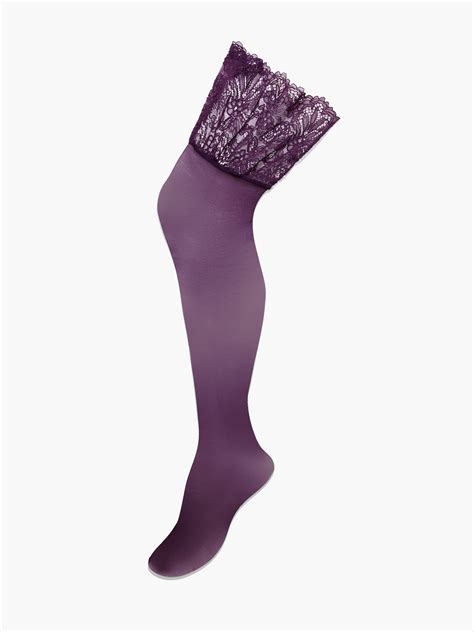 Romantic Corded Lace Thigh High Stockings In Purple SAVAGE X FENTY UK