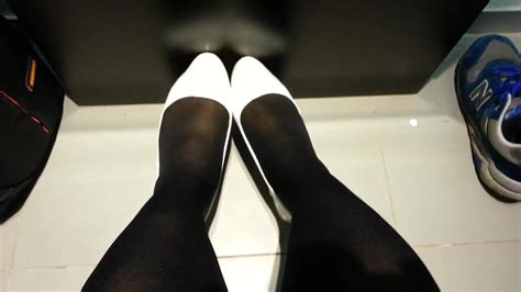 White Patent Pumps With Black Pantyhose Teaser 9 Gay Xhamster